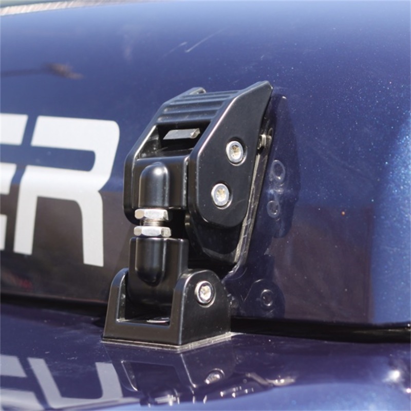 Jeep Wrangler Hood Catch - Rugged Ridge - Aluminum - Black - `97-`06